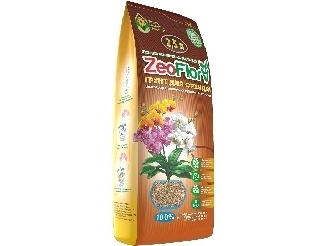 Почвогрунт ZeoFlora Влагосберегающий для орхидей (стерильный субстрат) 2.5 л.    